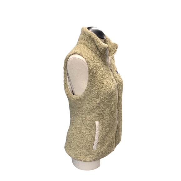 PATAGONIA Tan Olive Fleece Zip Front Vest Outdoor Layering - Size M (No Tag) - Picture 3 of 8